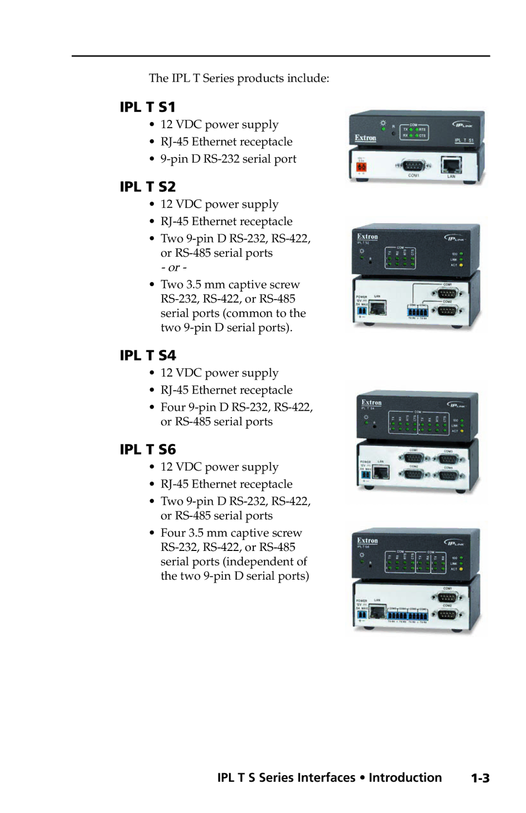 Extron electronic IPL T S1, IPL T S4, IPL T S6, IPL T S2 setup guide 