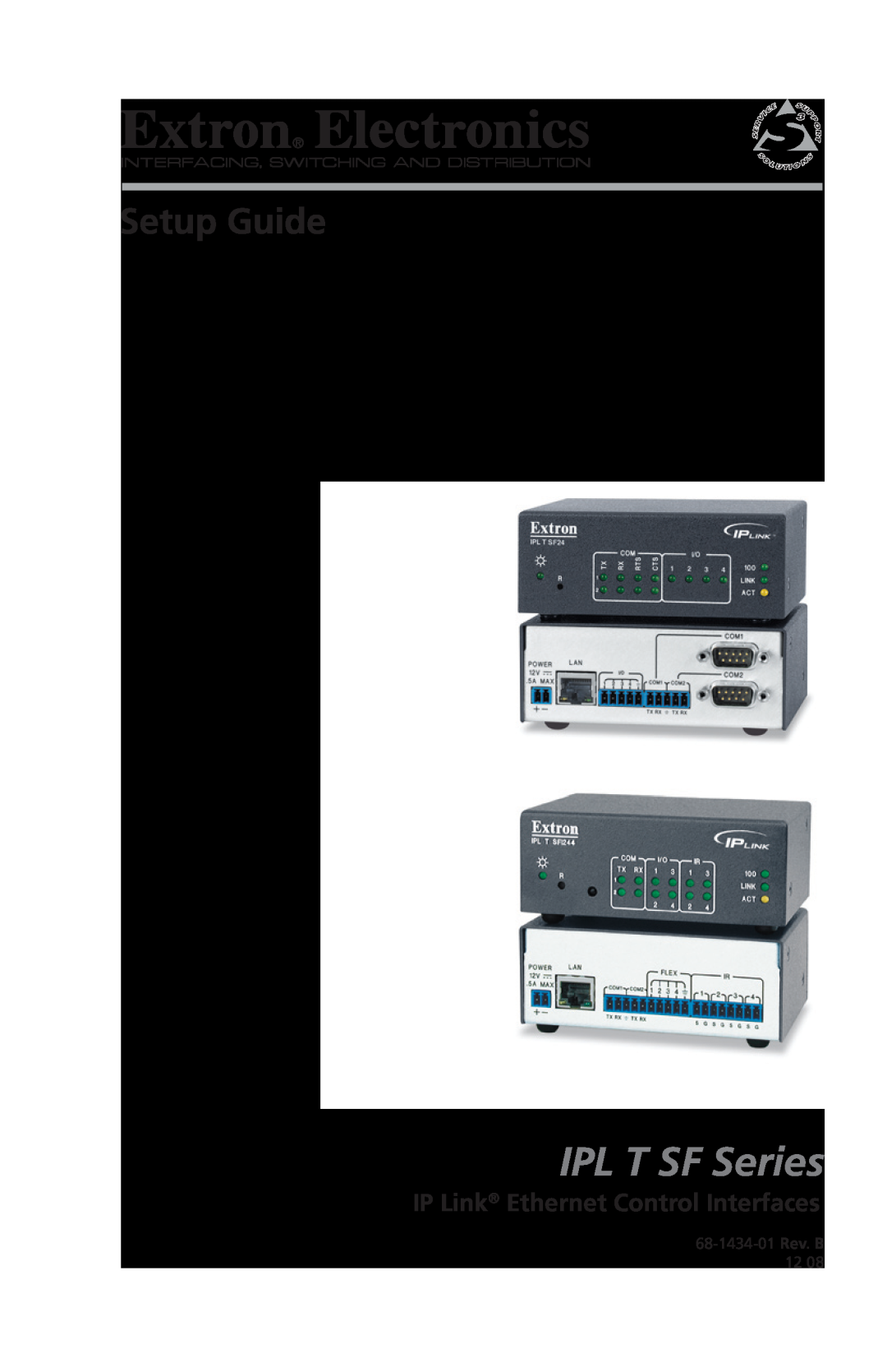 Extron electronic IPL T SF Series setup guide IP Link Ethernet Control Interfaces, Setup Guide, 68-1434-01 Rev. B 