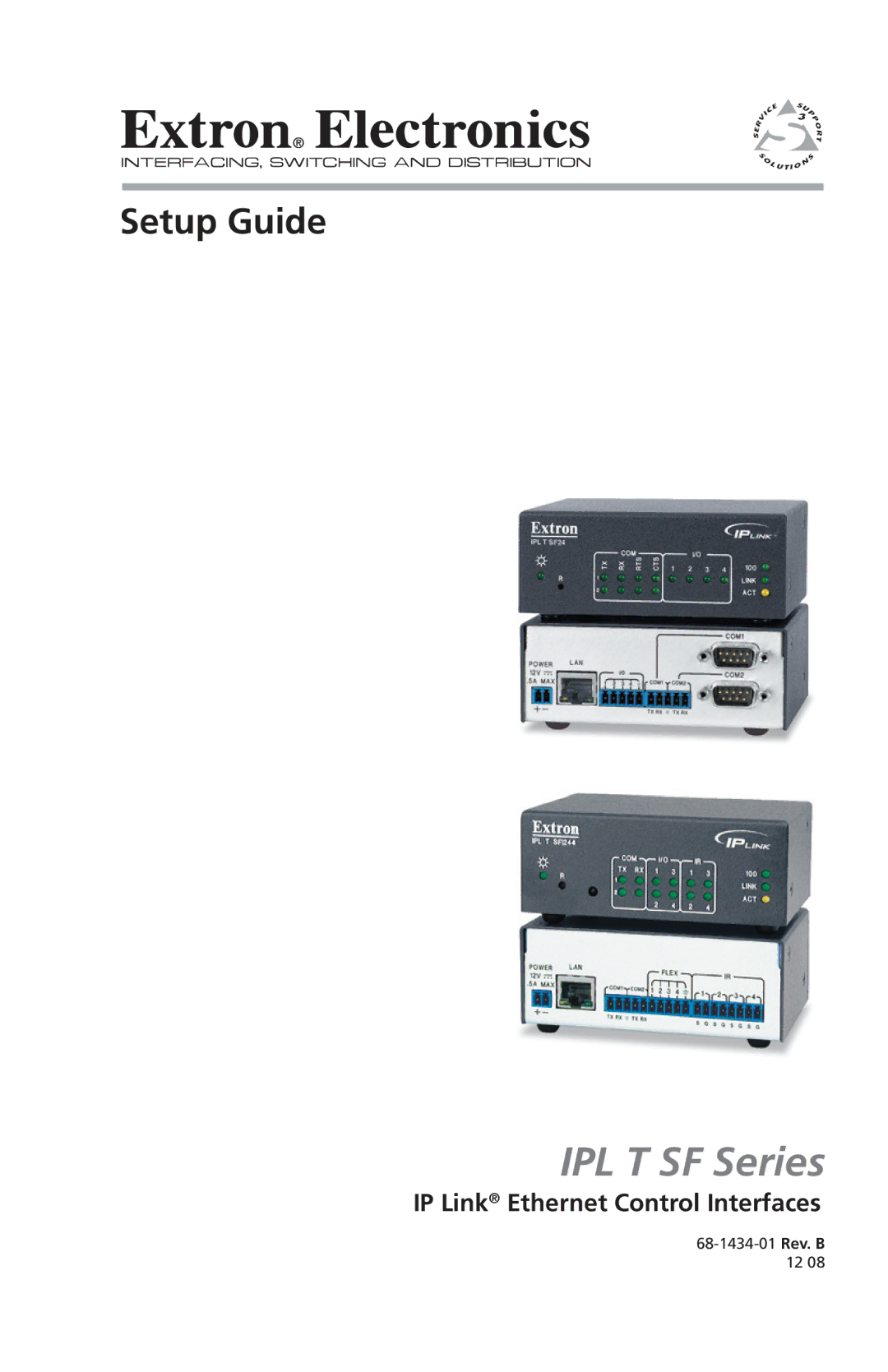 Extron electronic IPL T SF Series setup guide IP Link Ethernet Control Interfaces 