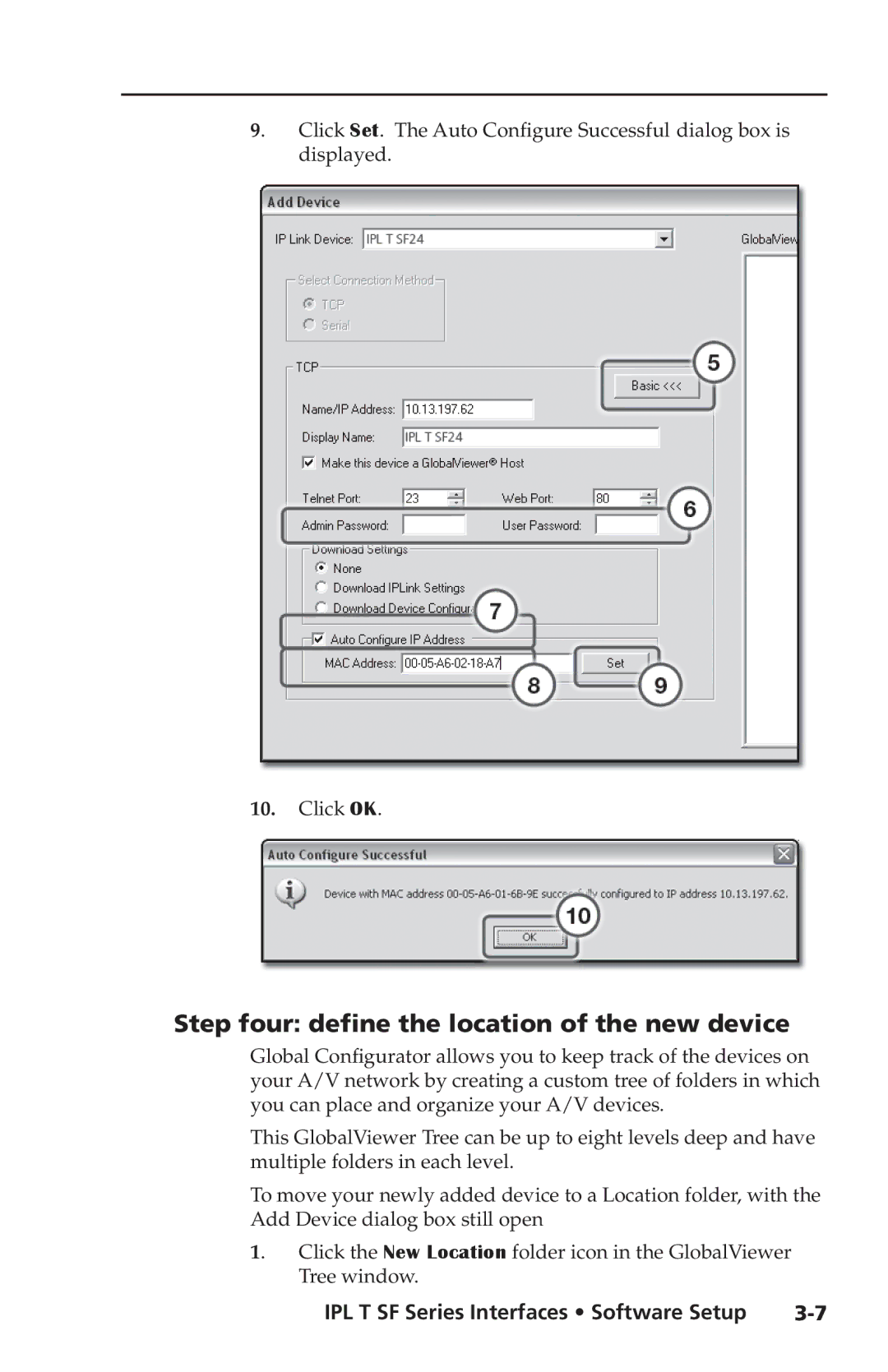 Extron electronic IPL T SF Series setup guide Step four define the location of the new device 