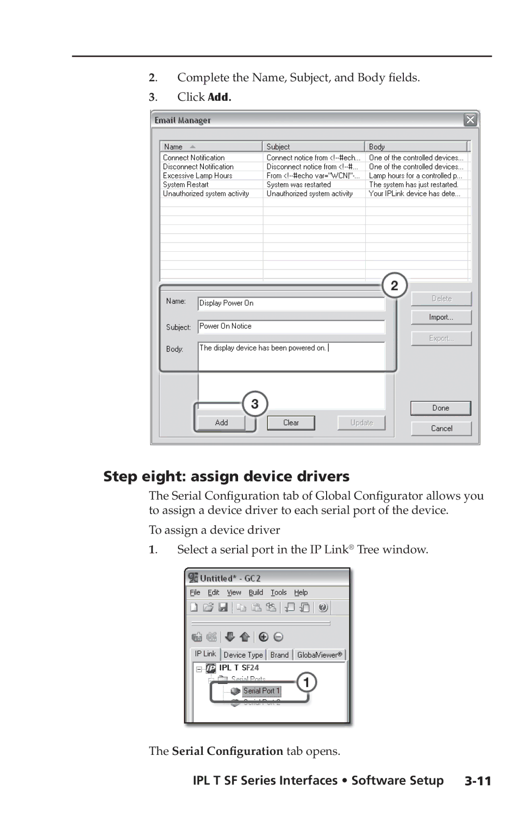 Extron electronic IPL T SF Series setup guide Step eight assign device drivers 