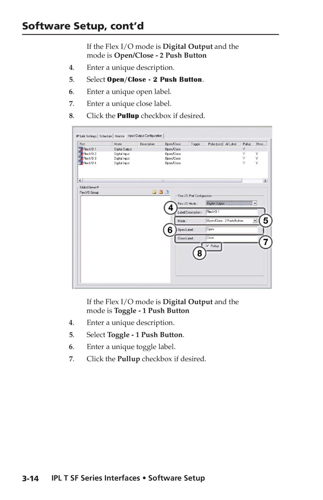 Extron electronic IPL T SF Series setup guide Select Open/Close 2 Push Button 