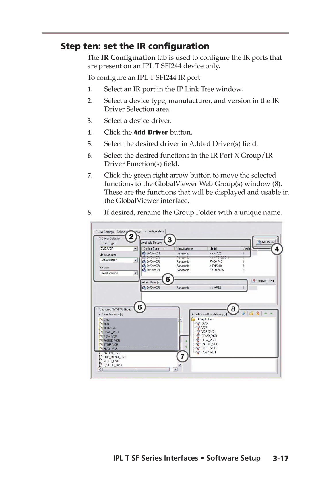 Extron electronic IPL T SF Series setup guide Step ten set the IR configuration 