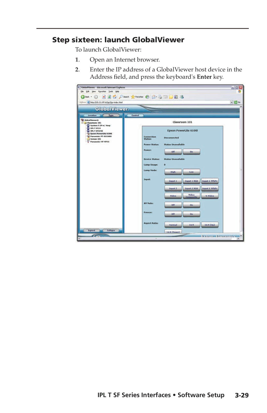 Extron electronic IPL T SF Series setup guide Step sixteen launch GlobalViewer 