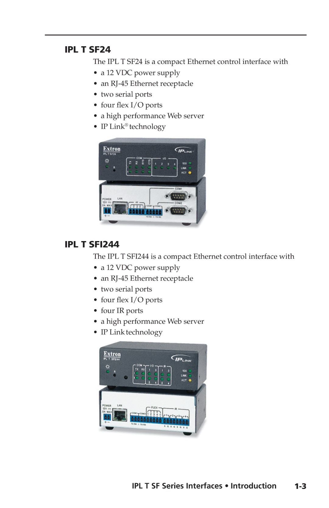 Extron electronic IPL T SF Series setup guide IPL T SF24 