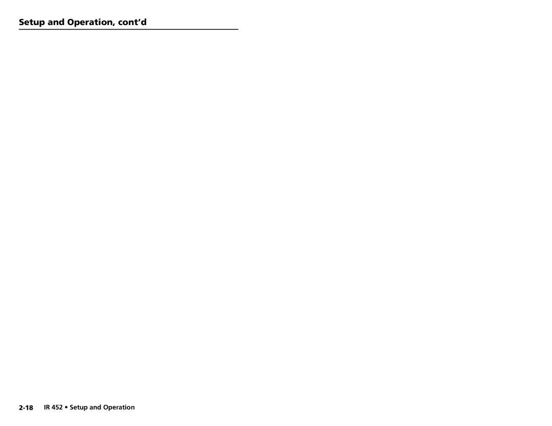 Extron electronic user manual 18 IR 452 Setup and Operation 