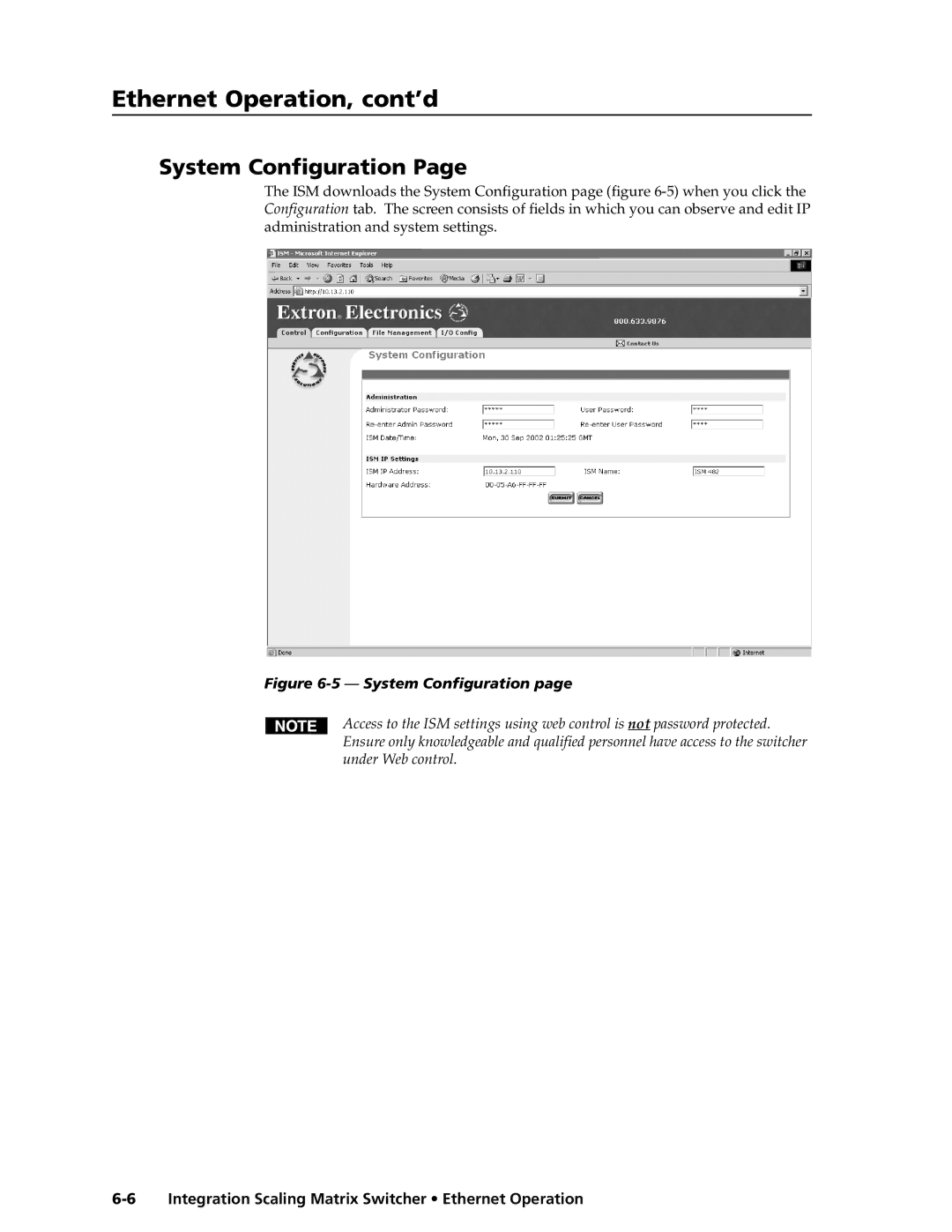 Extron electronic ISM 182 manual System Configuration 