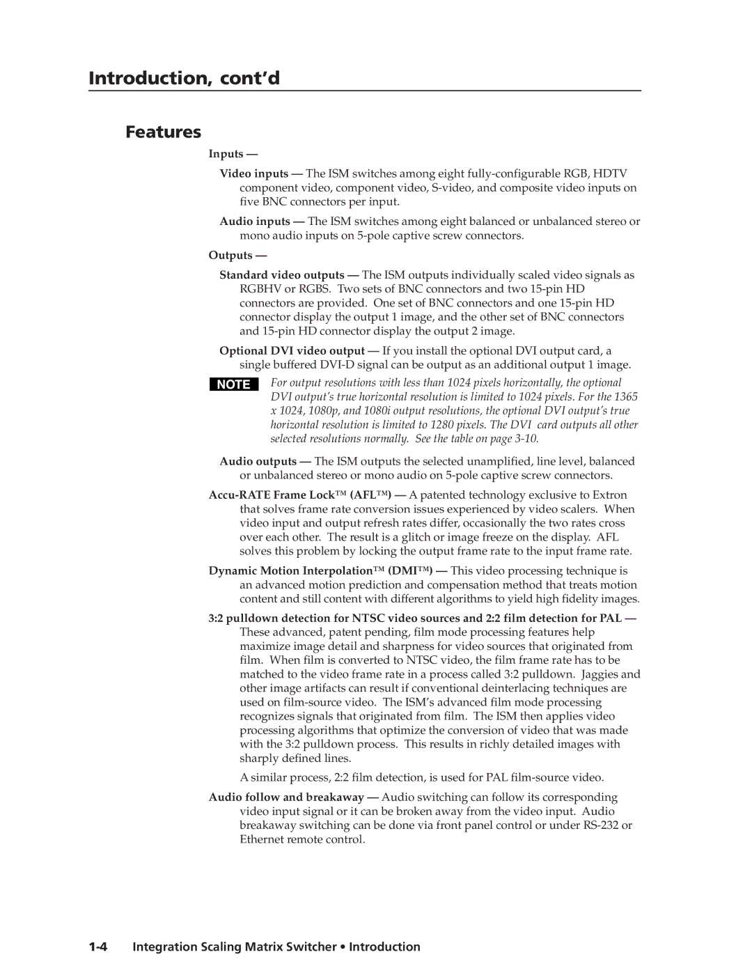 Extron electronic ISM 482 manual Introduction, cont’d 