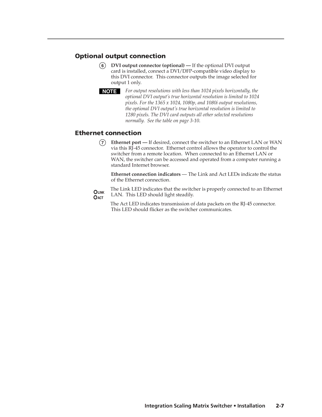 Extron electronic ISM 482 manual Optional output connection 