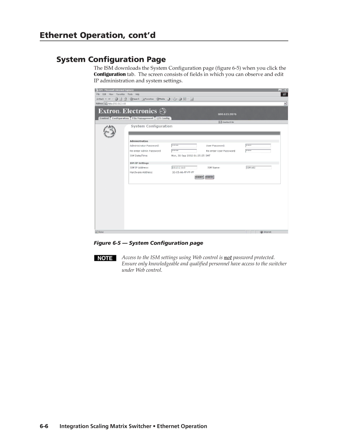 Extron electronic ISM 482 manual System Configuration 