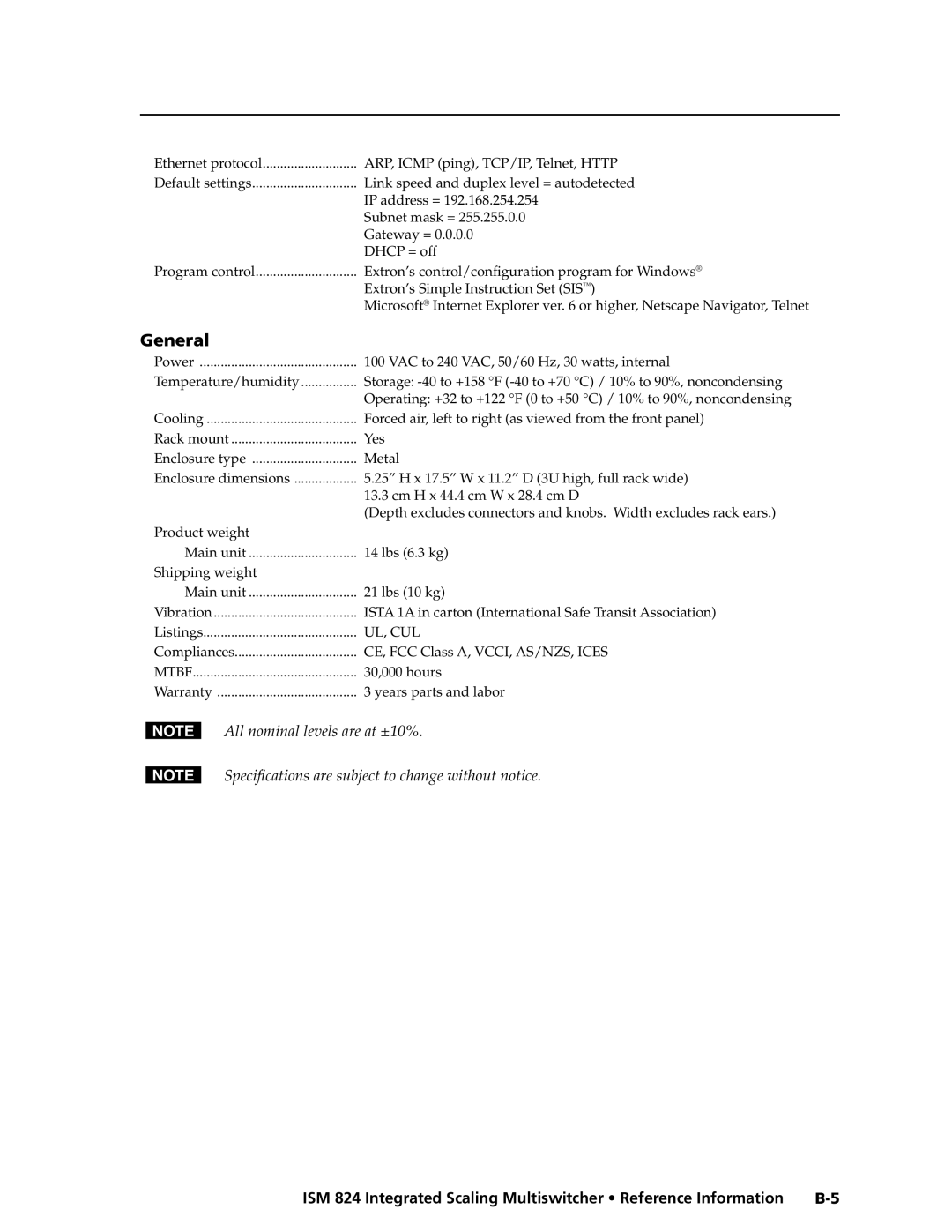 Extron electronic ISM 824 ARP, Icmp ping, TCP/IP, Telnet, Http, Gateway =, Dhcp = off, Extron’s Simple Instruction Set SIS 