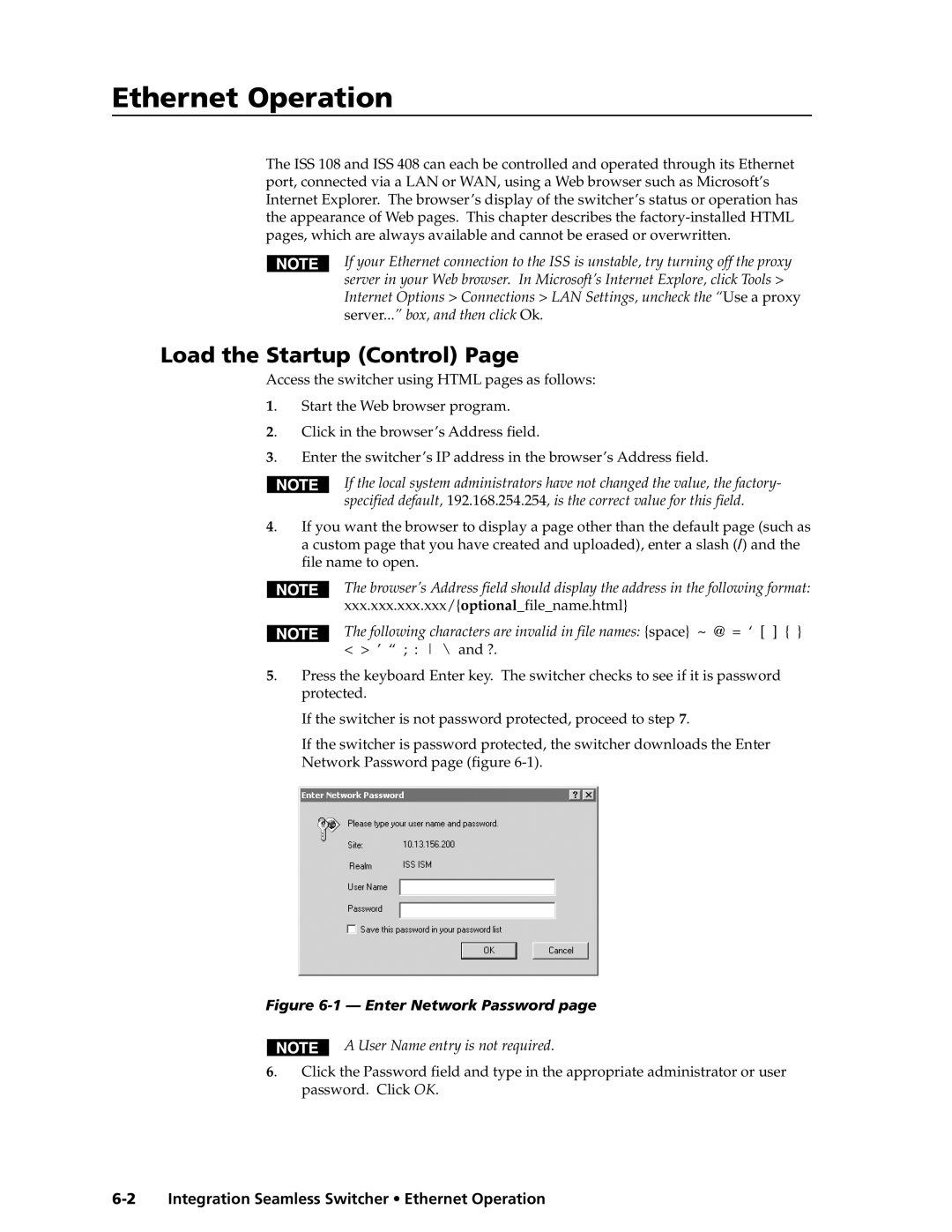 Extron electronic ISS 108, ISS 408 manual EthernetOperation,cont’d, Load the Startup Control 