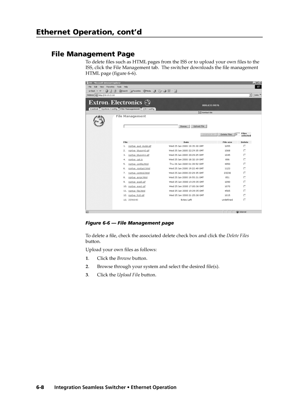 Extron electronic ISS 108, ISS 408 manual File Management 