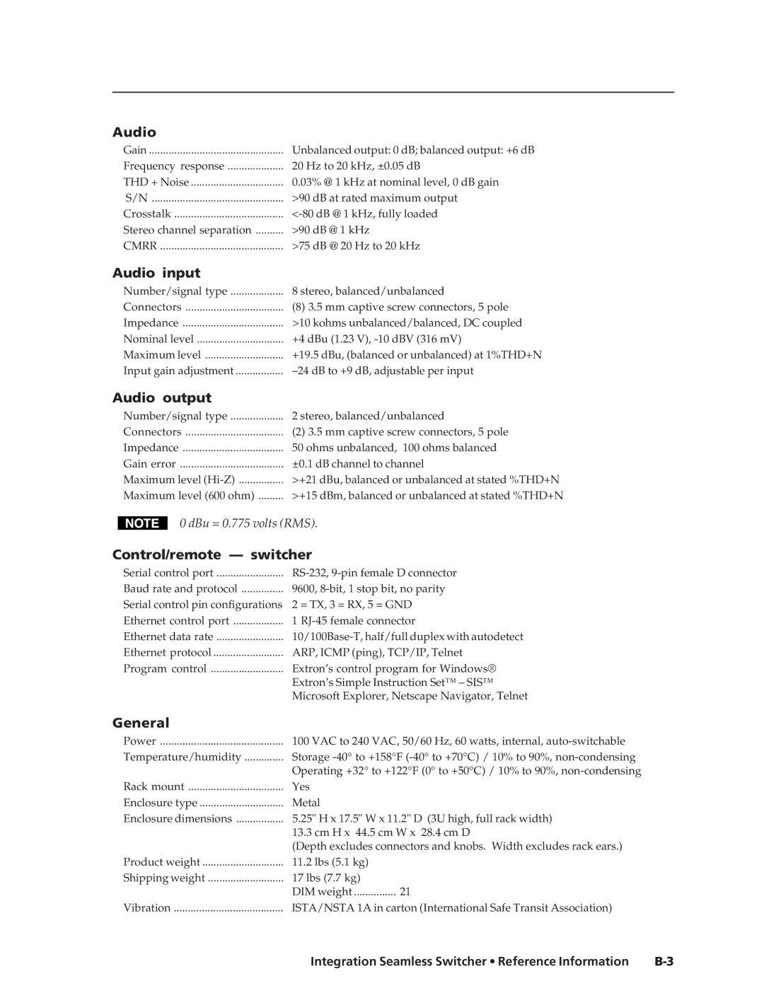 Extron electronic ISS 408, ISS 108 manual Audio 