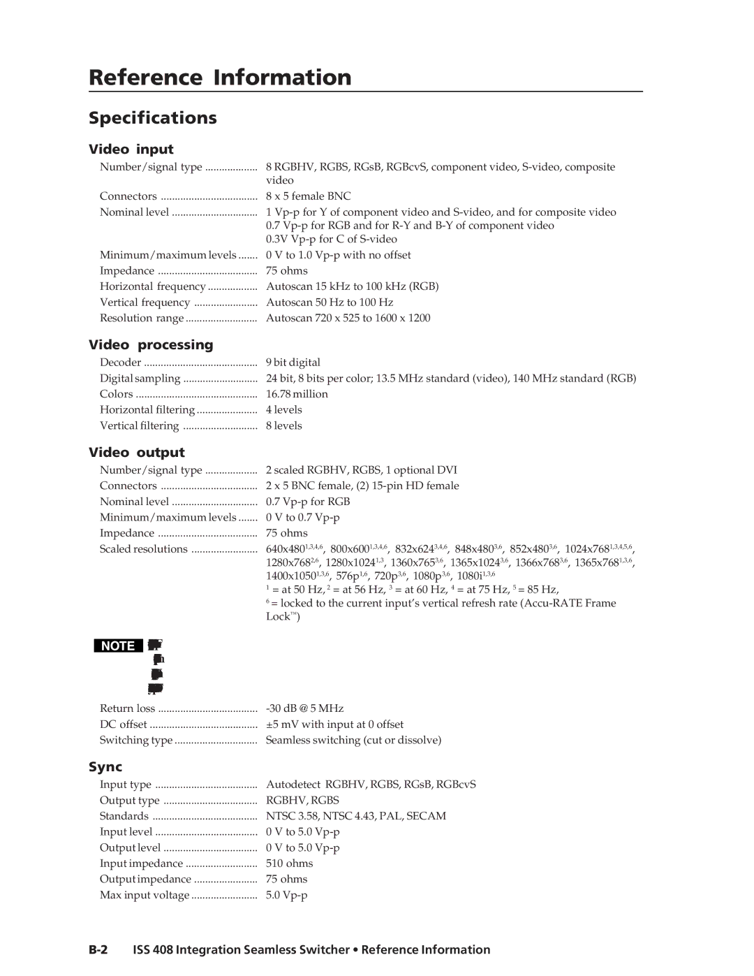 Extron electronic ISS 408 manual Reference Information 