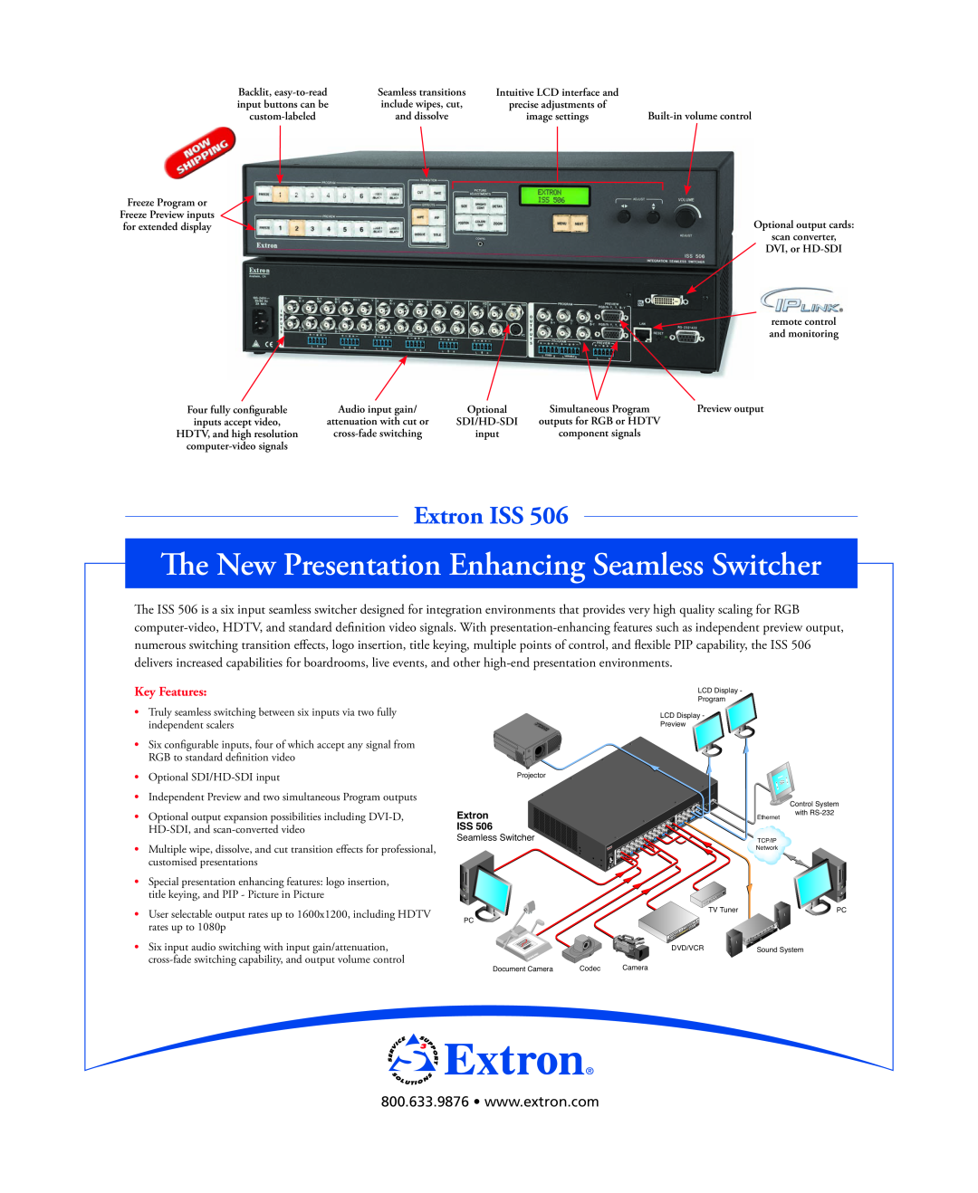 Extron electronic ISS 506 manual The New Presentation Enhancing Seamless Switcher, Extron ISS, Key Features 
