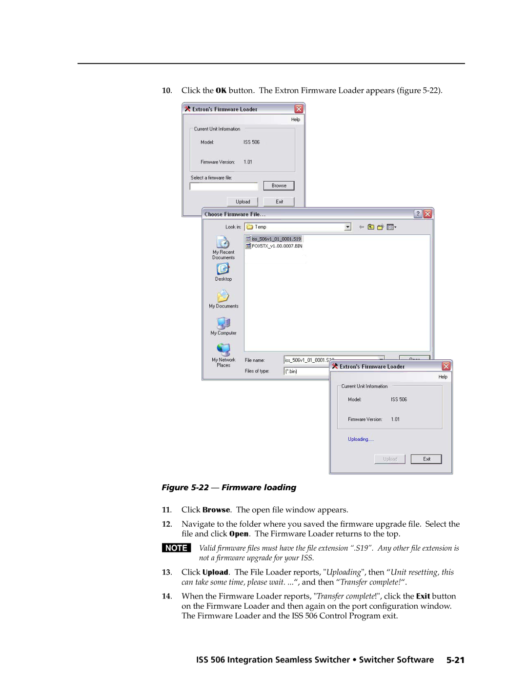 Extron electronic ISS 506 manual Firmware loading 