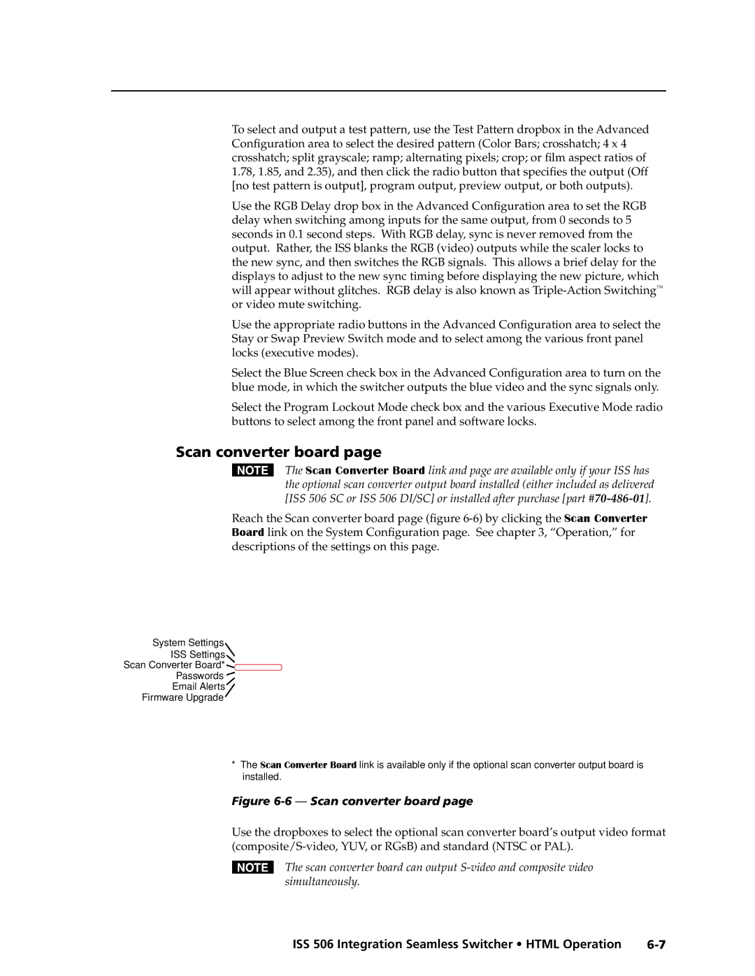 Extron electronic ISS 506 manual Scan converter board 