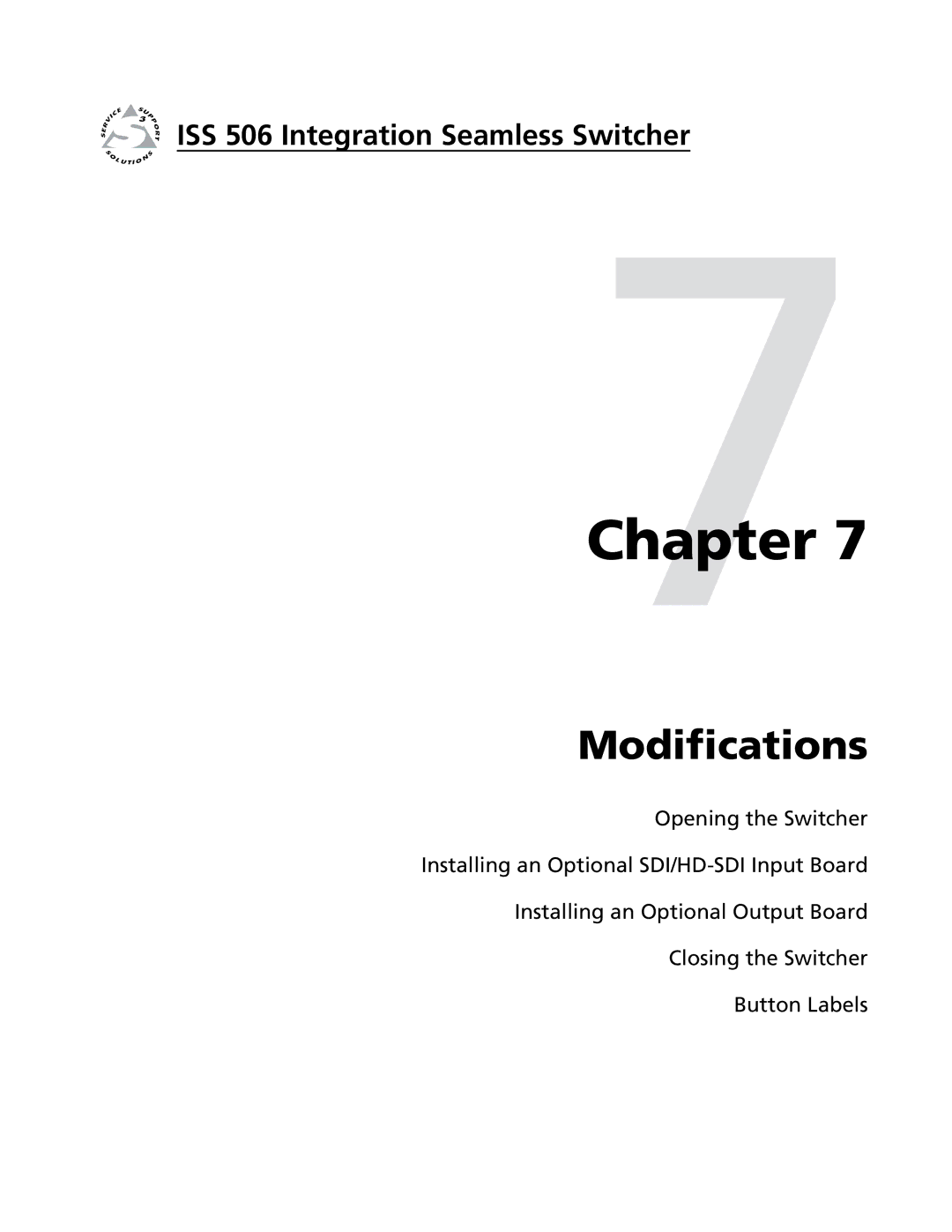 Extron electronic ISS 506 manual Modifications 