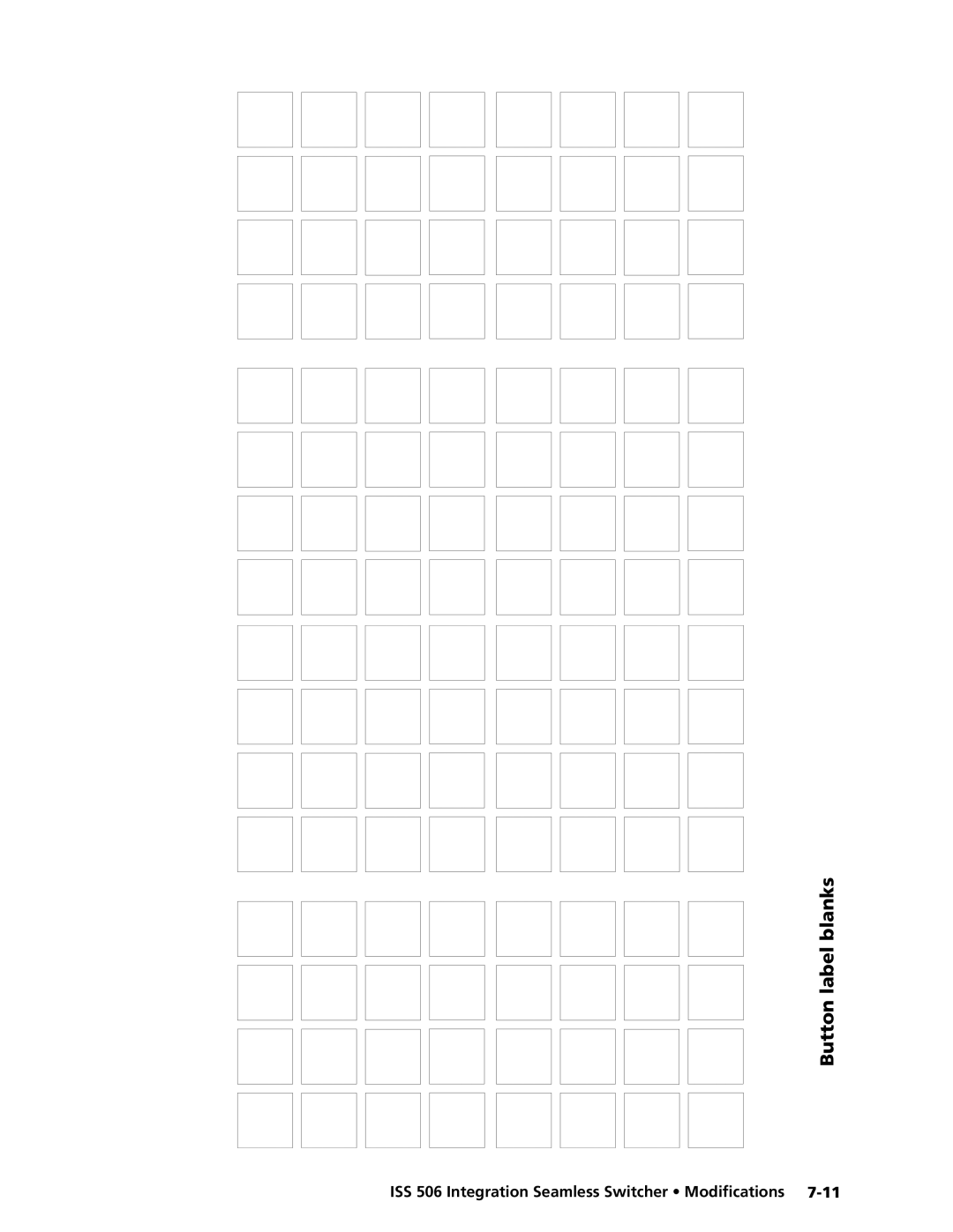 Extron electronic ISS 506 manual Button label blanks 