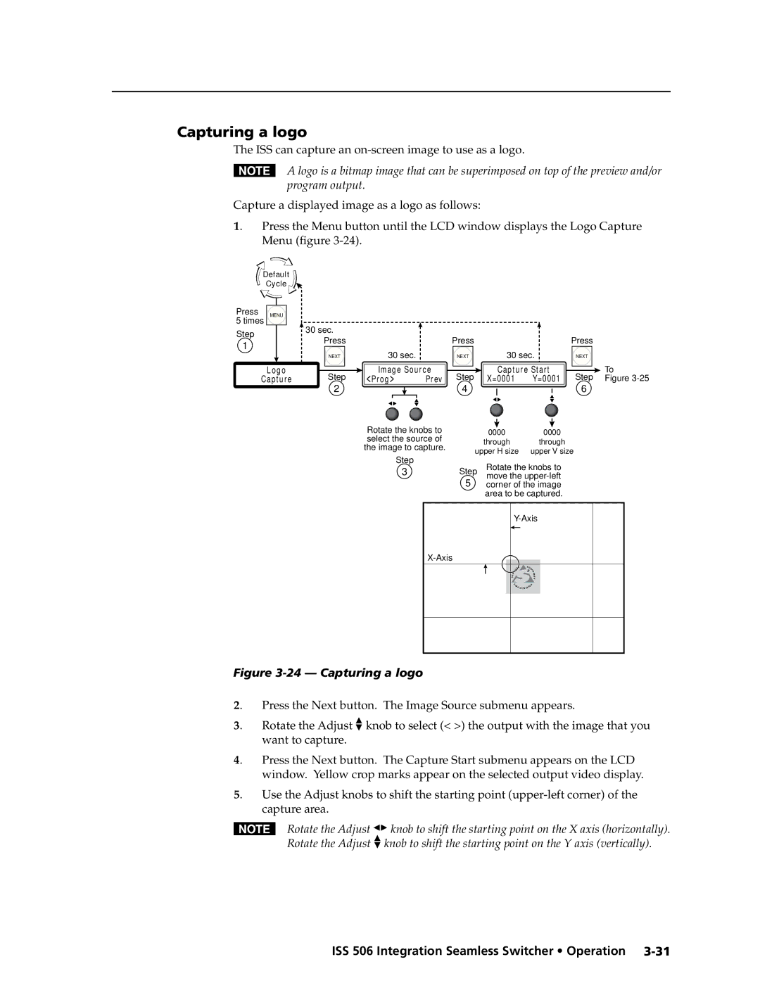 Extron electronic ISS 506 manual Capturing a logo, Capture area 