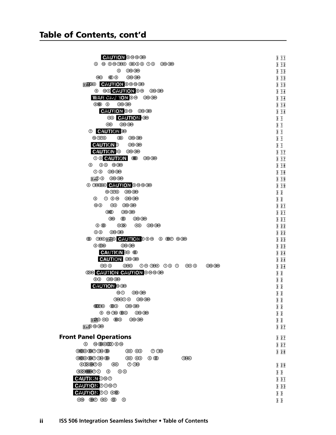 Extron electronic ISS 506 manual Table of Contents, cont’d 