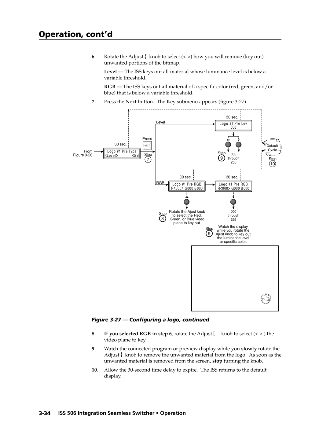 Extron electronic ISS 506 manual Configuring a logo 