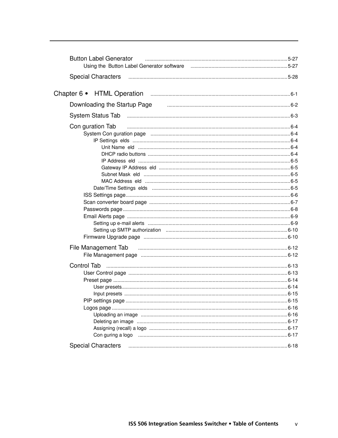 Extron electronic manual ISS 506 Integration Seamless Switcher Table of Contents 