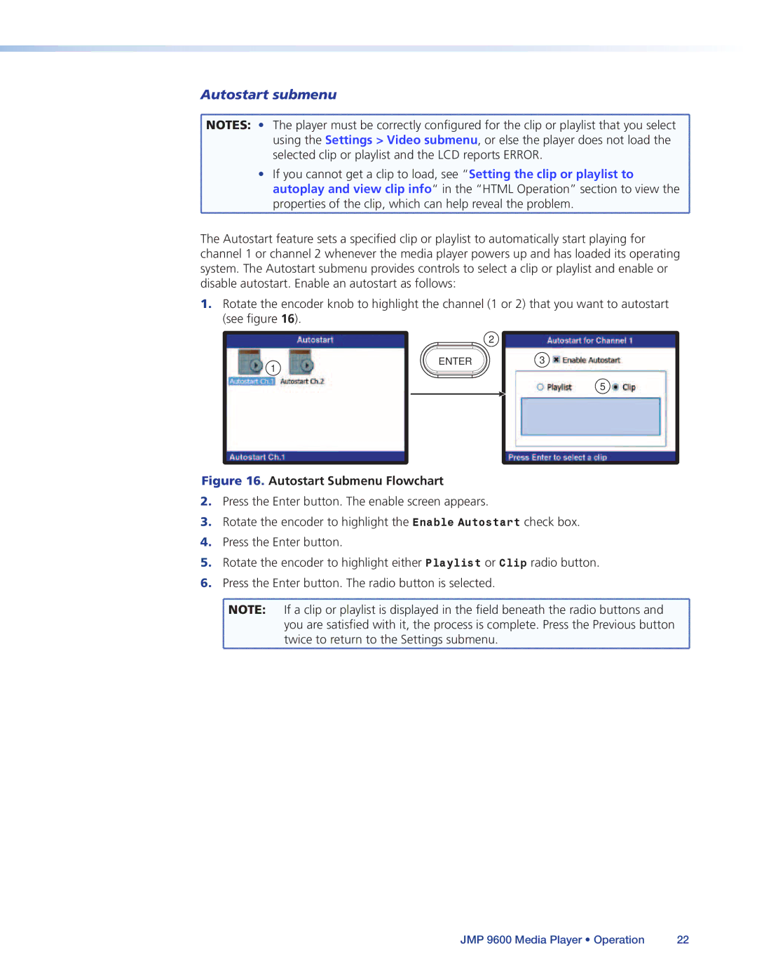 Extron electronic JMP 9600 manual Autostart submenu, Autostart Submenu Flowchart 