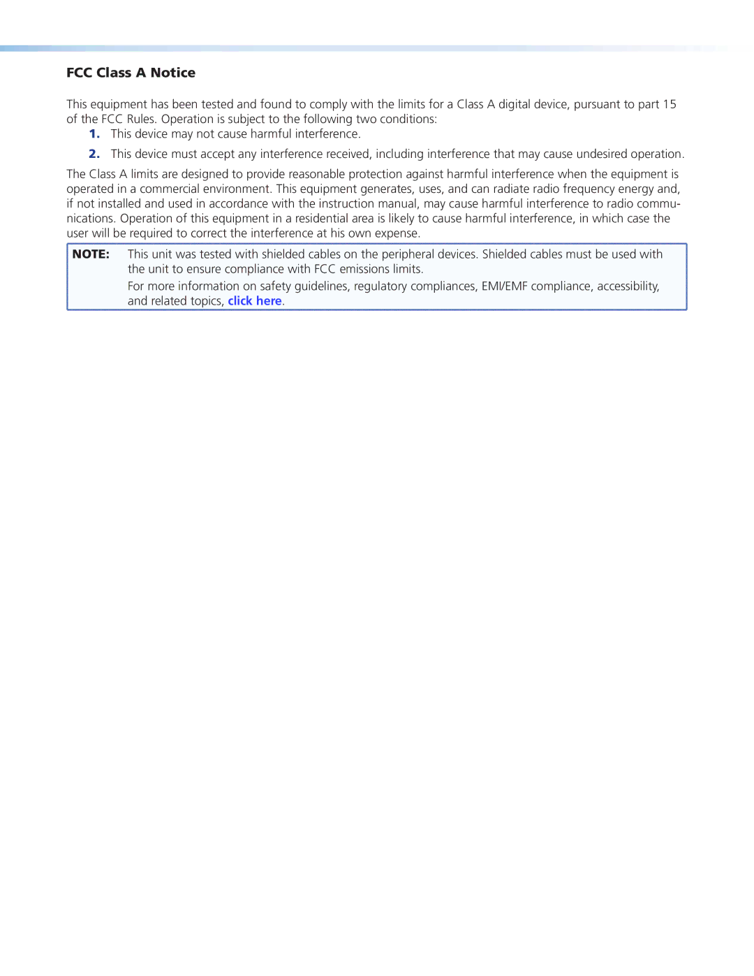 Extron electronic JMP 9600 manual FCC Class a Notice 