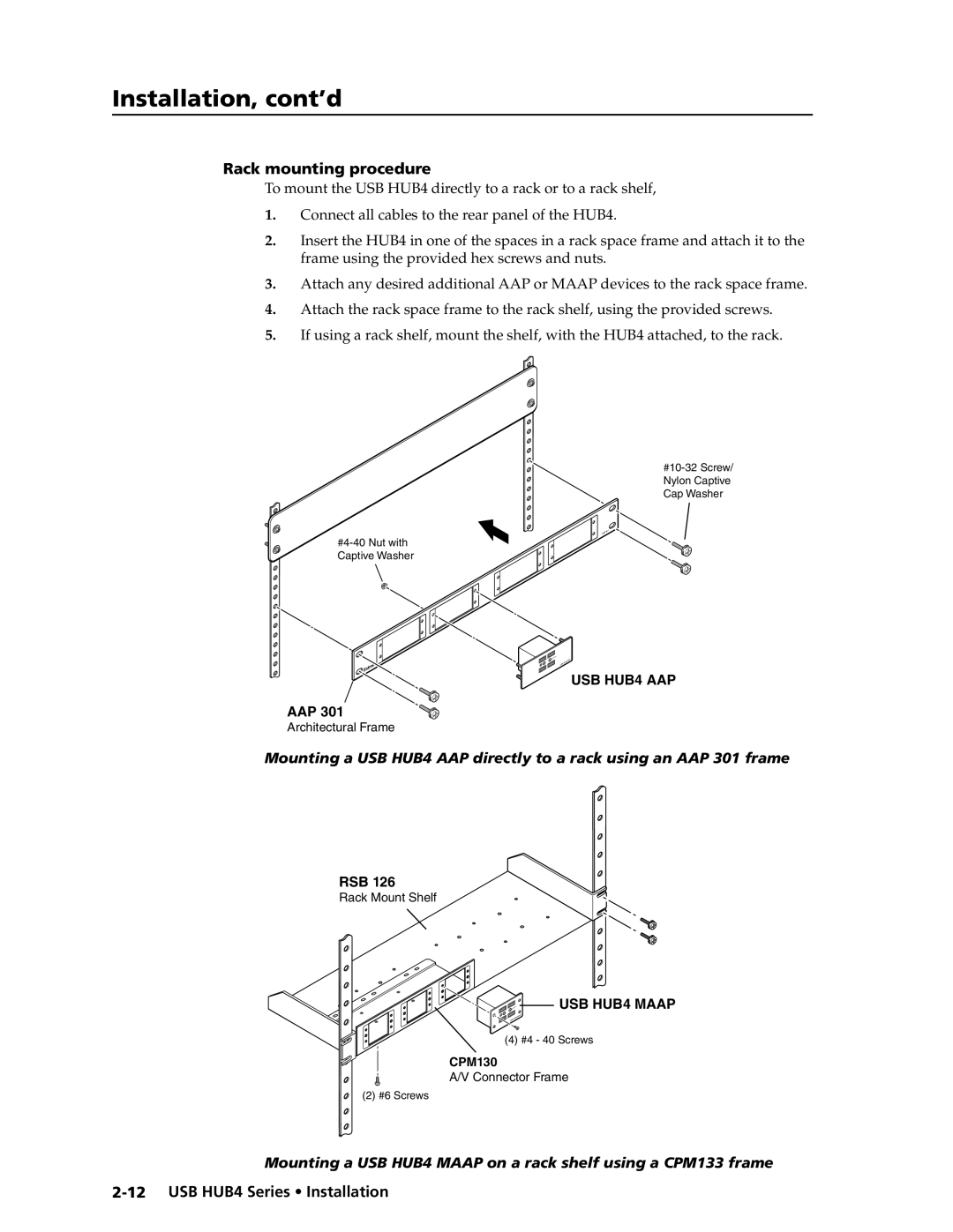 Extron electronic MAAP manual Rack mounting procedure 