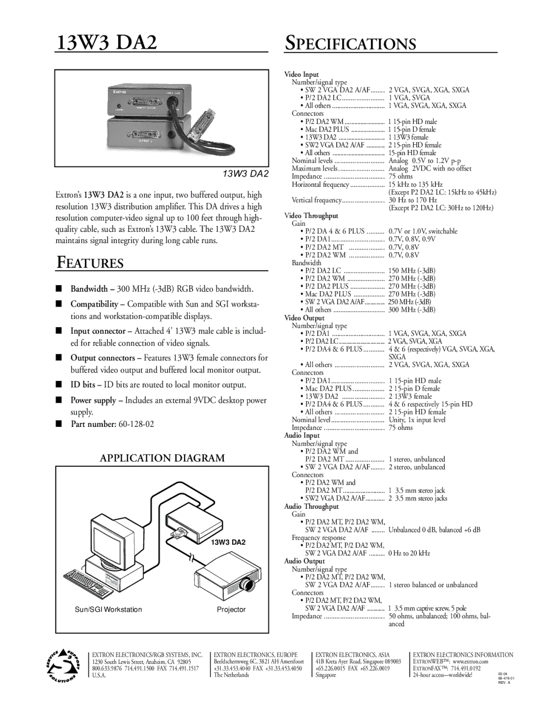 Extron electronic MAC manual 13W3 DA2 