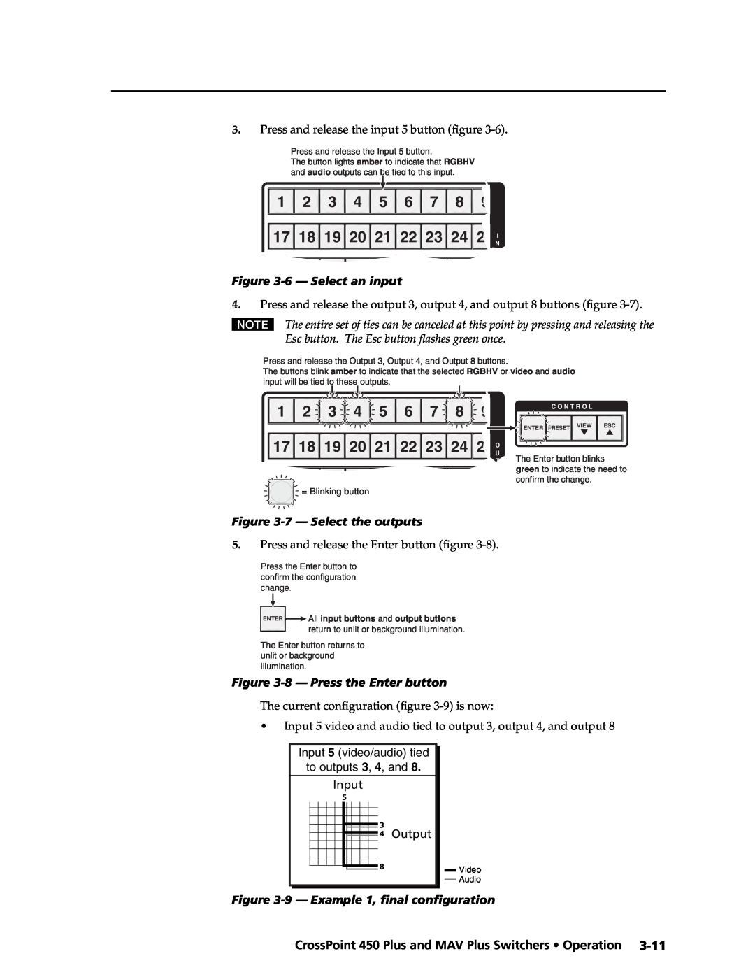 Extron electronic 450 Plus, MAV Plus manual 1 2 3 4 5 6 7 17 18 19 20 21 22 23, 6 - Select an input, 7 - Select the outputs 