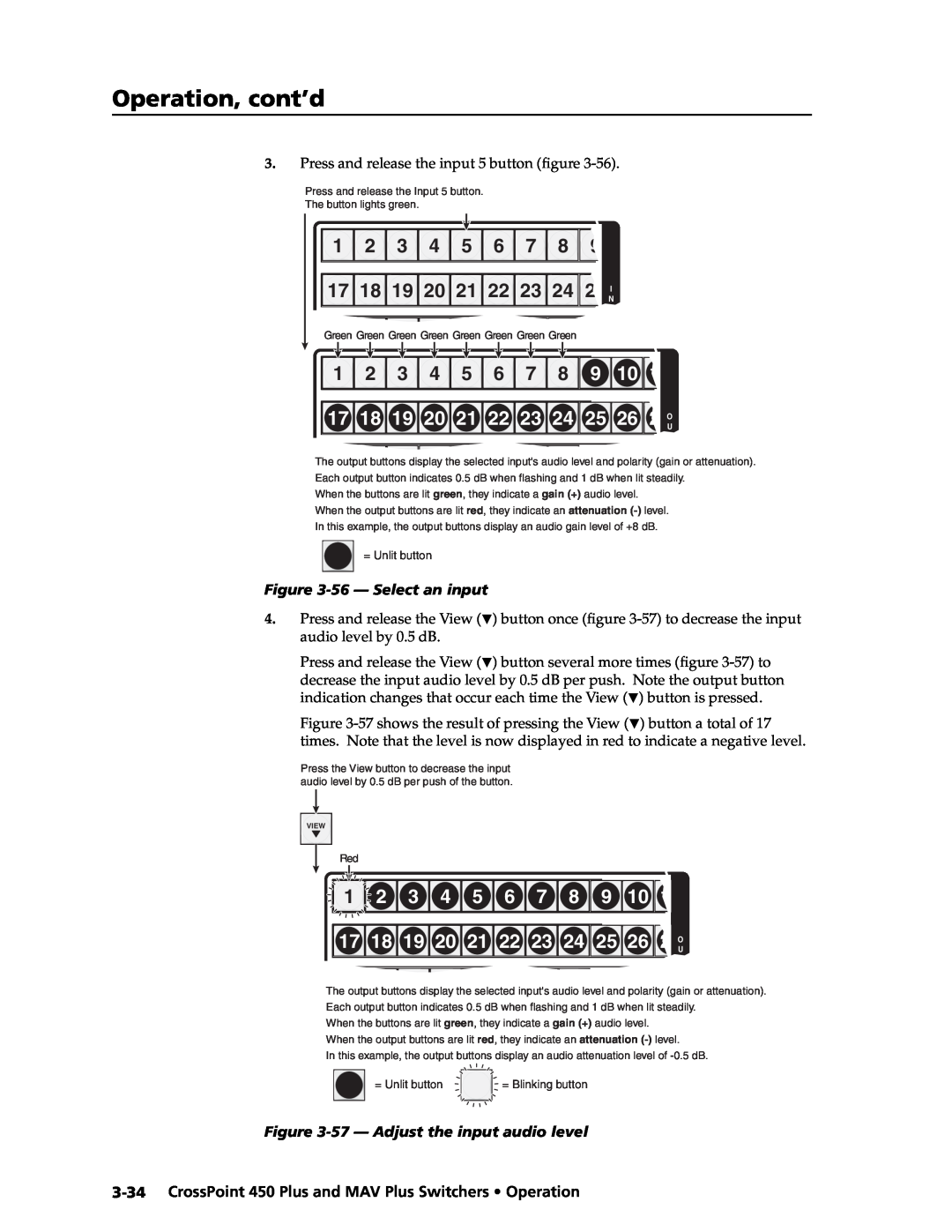 Extron electronic MAV Plus 1718192021222324 2526 O, 1 2 3 4 5 6 7 8 9 17 18 19 20 21 22 23 24 25 26 O, Operation, cont’d 