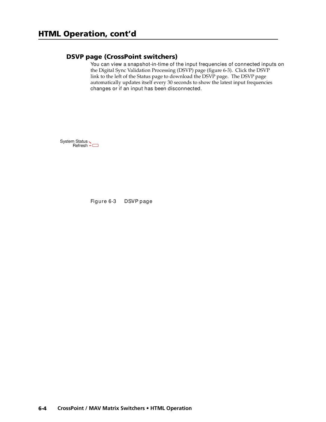 Extron electronic MAV Plus Series, Ultra Series manual Html Operation, cont’d, Dsvp page CrossPoint switchers\⤀ 
