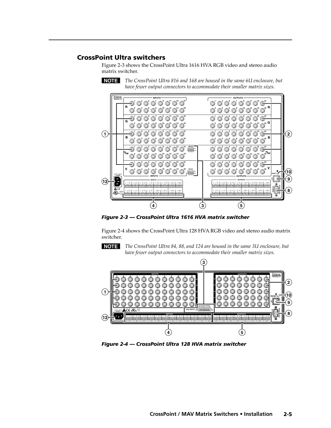 Extron electronic Ultra Series, MAV Plus Series manual CrossPoint Ultra 1616 HVA matrix switcher 