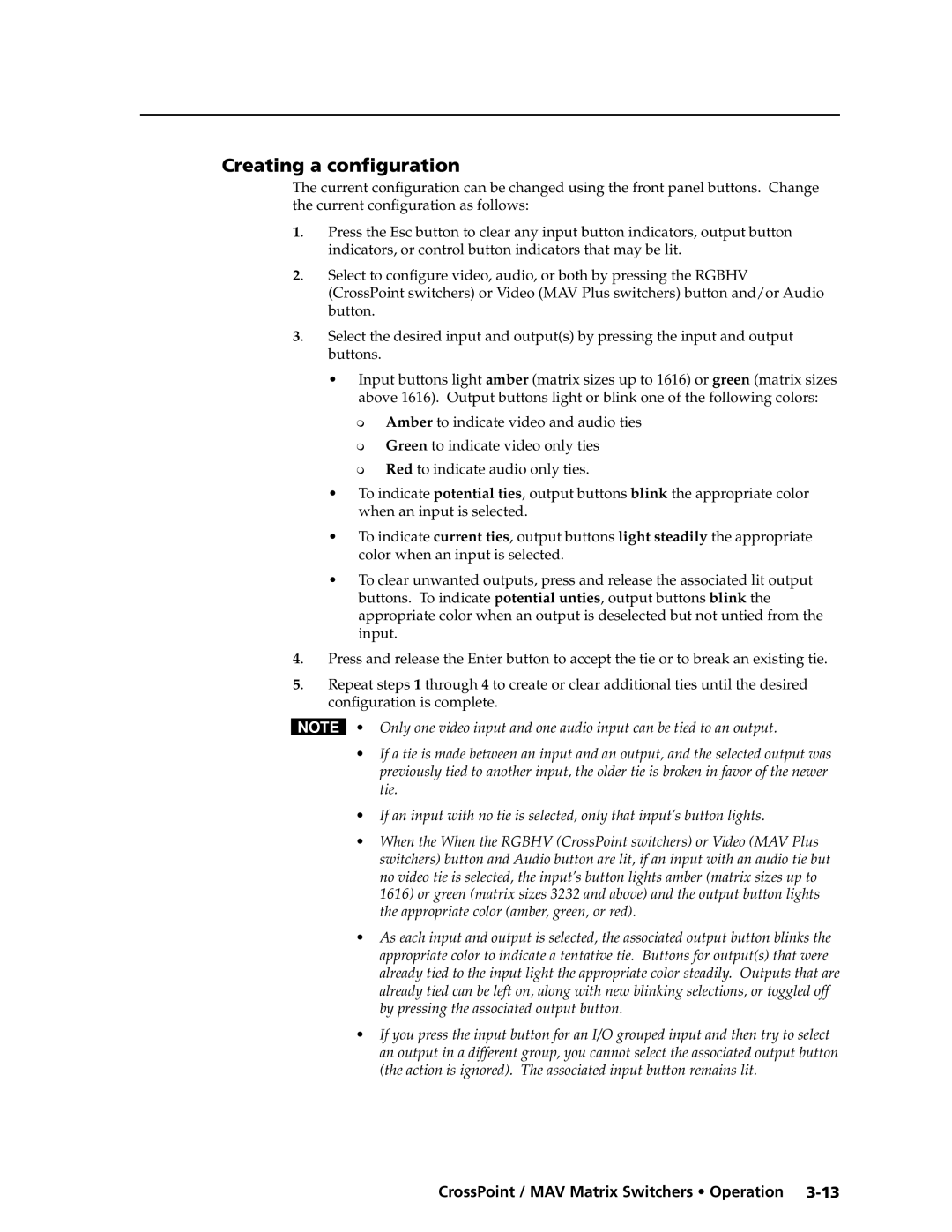 Extron electronic Ultra Series, MAV Plus Series manual Creating a configuration 