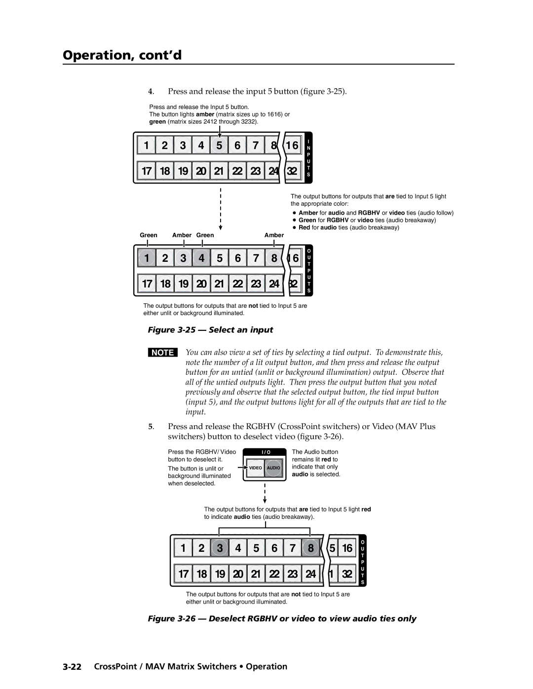 Extron electronic MAV Plus Series, Ultra Series manual Select an input 