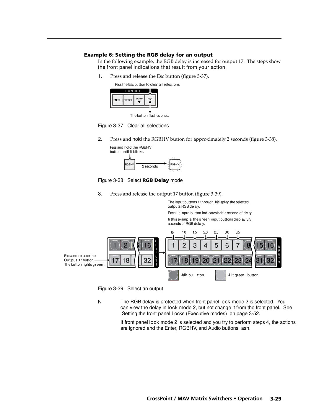 Extron electronic Ultra Series, MAV Plus Series manual Example 6 Setting the RGB delay for an output 