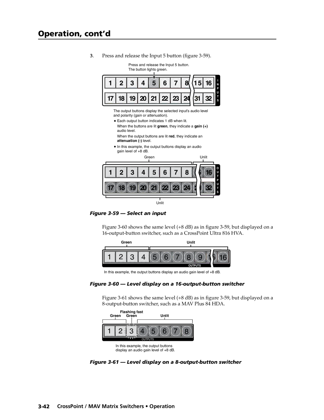 Extron electronic MAV Plus Series, Ultra Series manual Select an input 