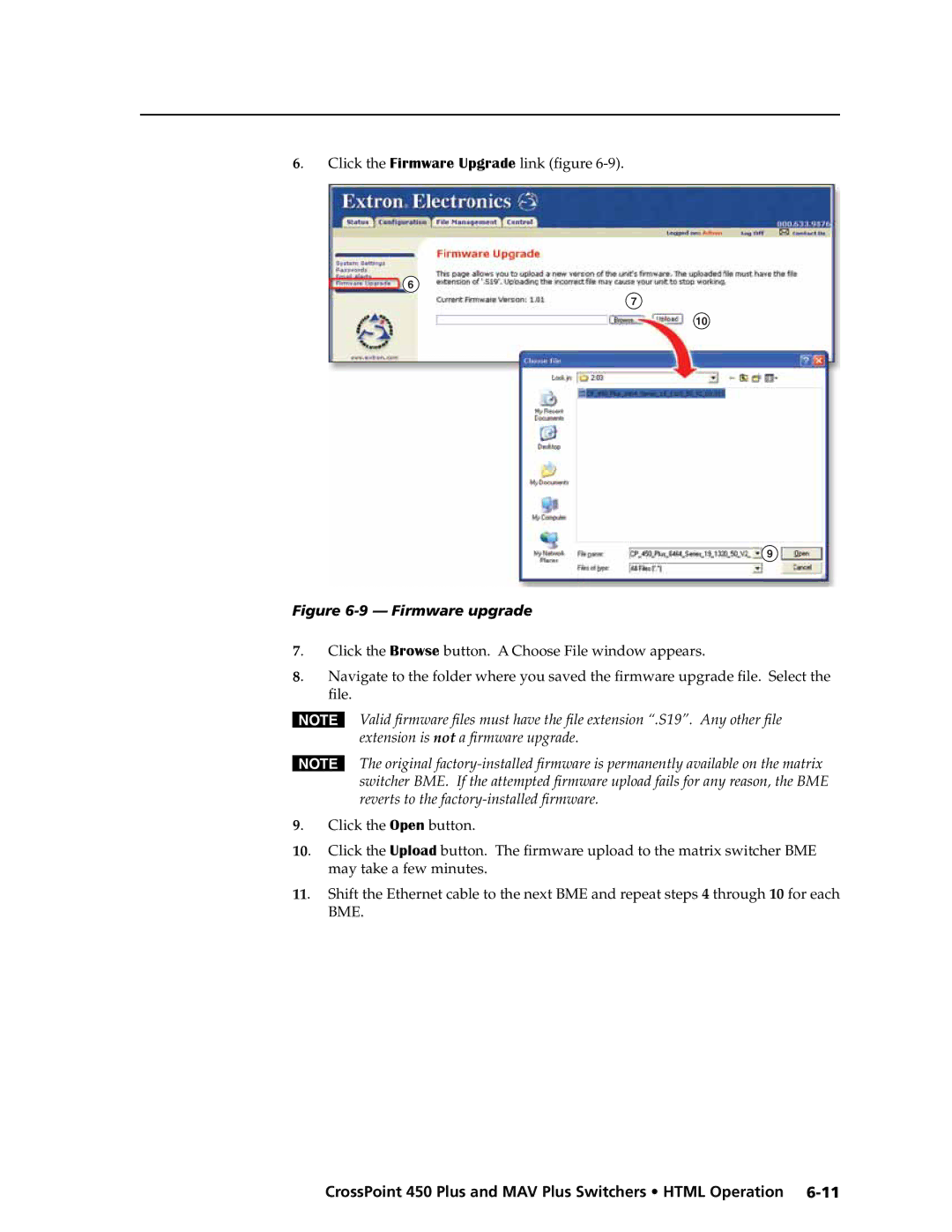 Extron electronic MAV Plus Series manual Click the Browse button. a Choose File window appears 