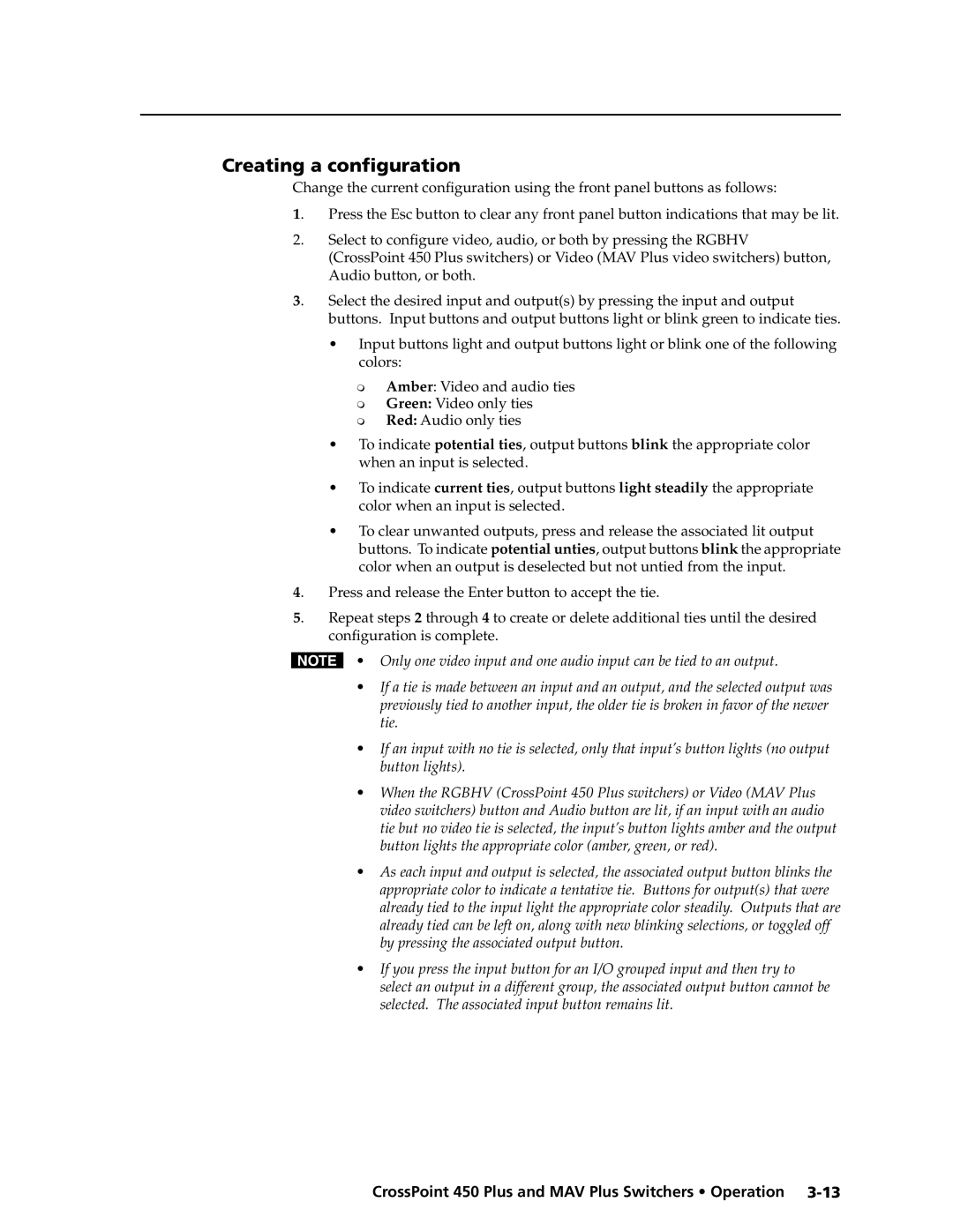 Extron electronic MAV Plus Series manual Creating a configuration 