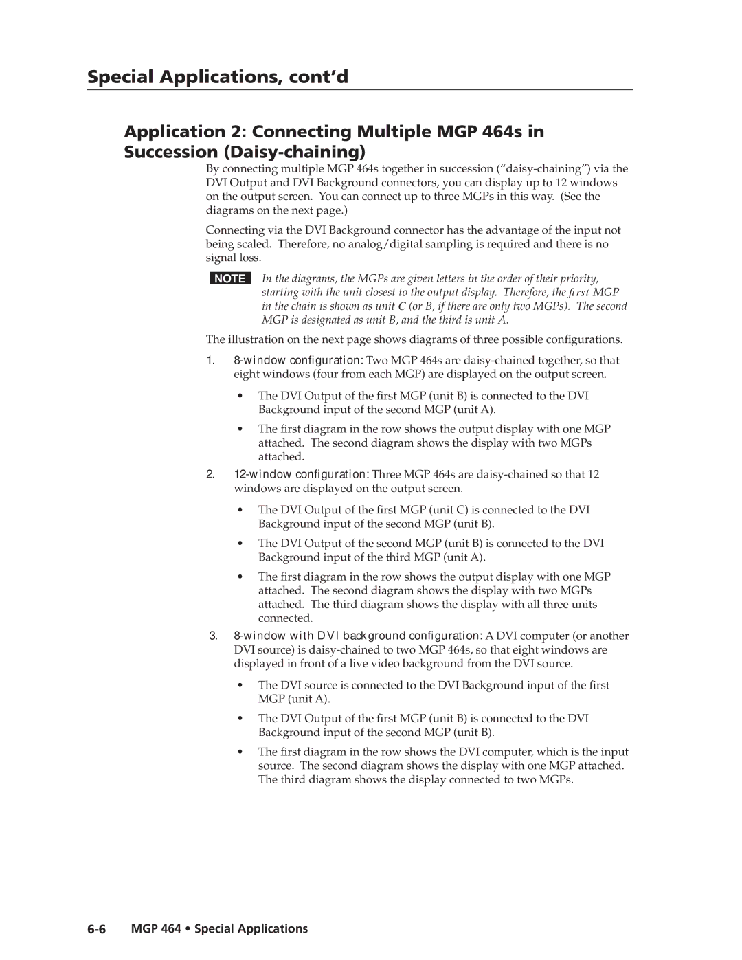 Extron electronic MGP 464 DI manual Preliminary 