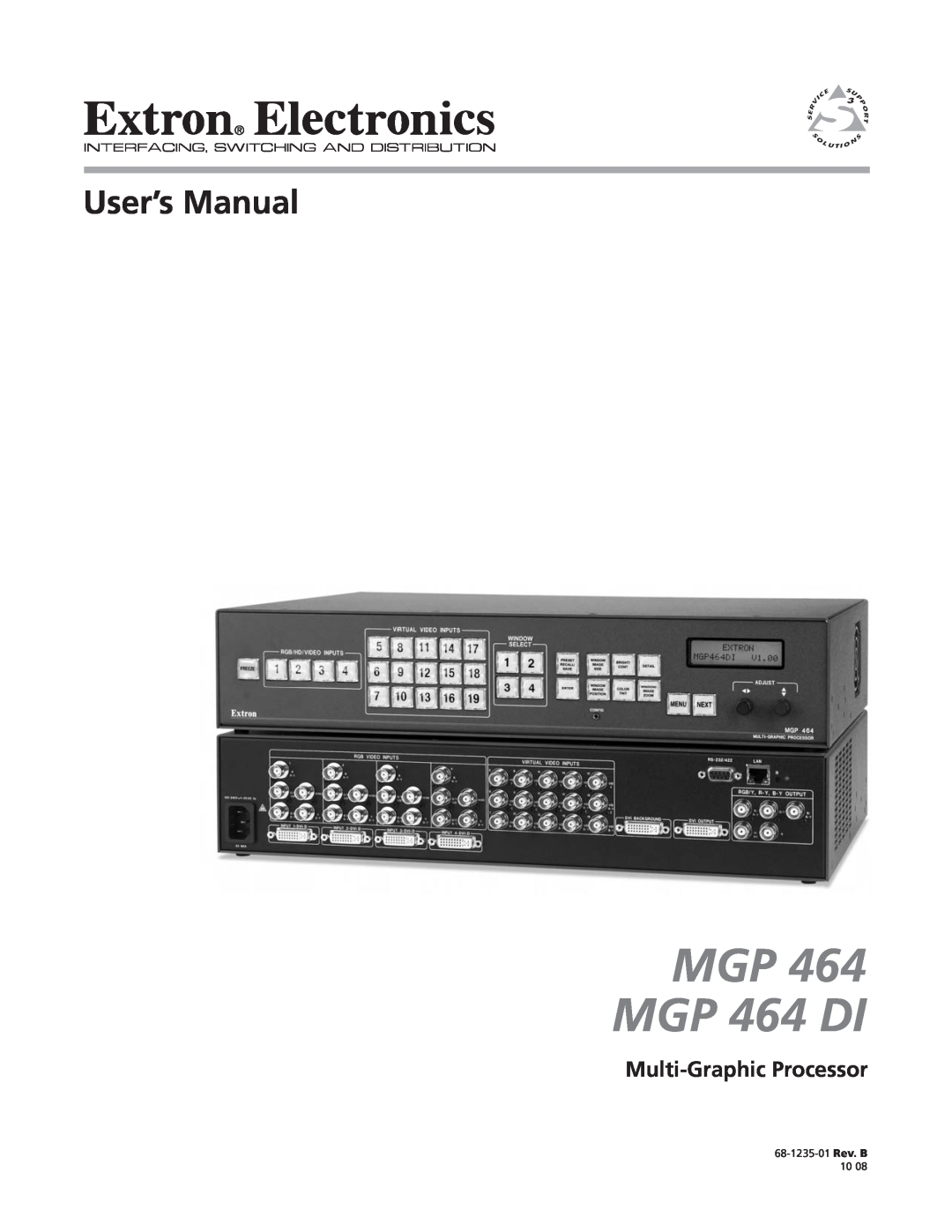 Extron electronic manual Multi-Graphic Processor, MGP 464 MGP 464 DI 