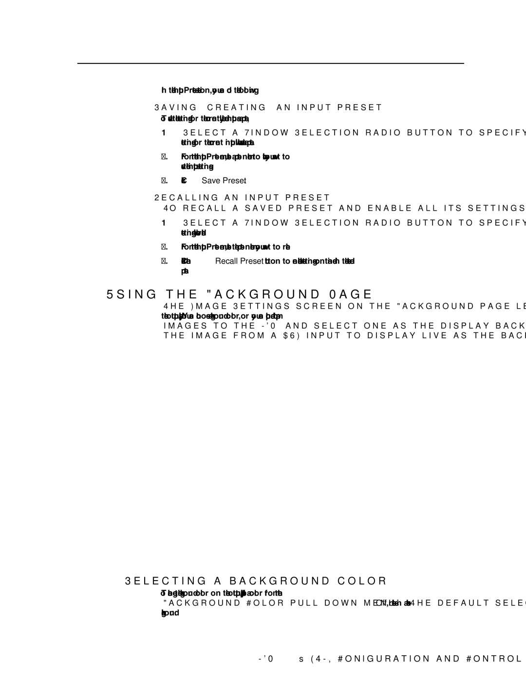 Extron electronic MGP 464 HD-SDI manual Using the Background, Selecting a background color, Saving creating an input preset 