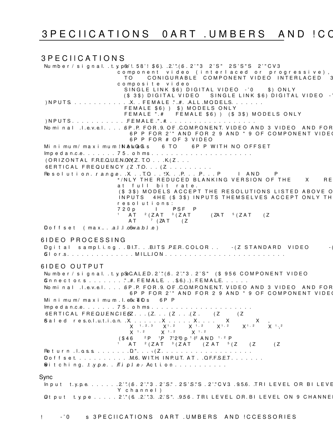 Extron electronic MGP 464 HD-SDI manual MGP 464 Specifications, Part Numbers, and Accessories 