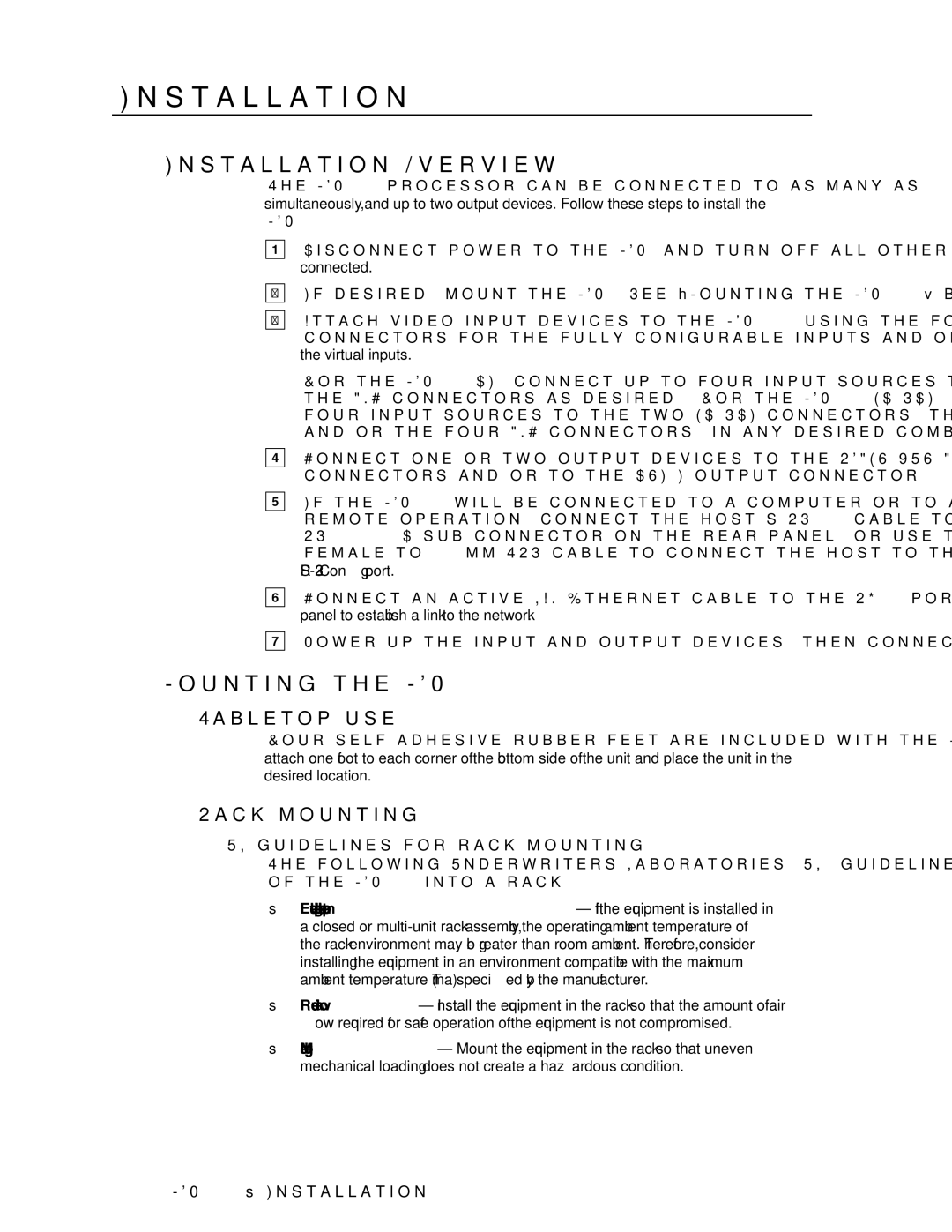 Extron electronic MGP 464 HD-SDI manual Installation Overview, Mounting the MGP, Tabletop use, Rack mounting 