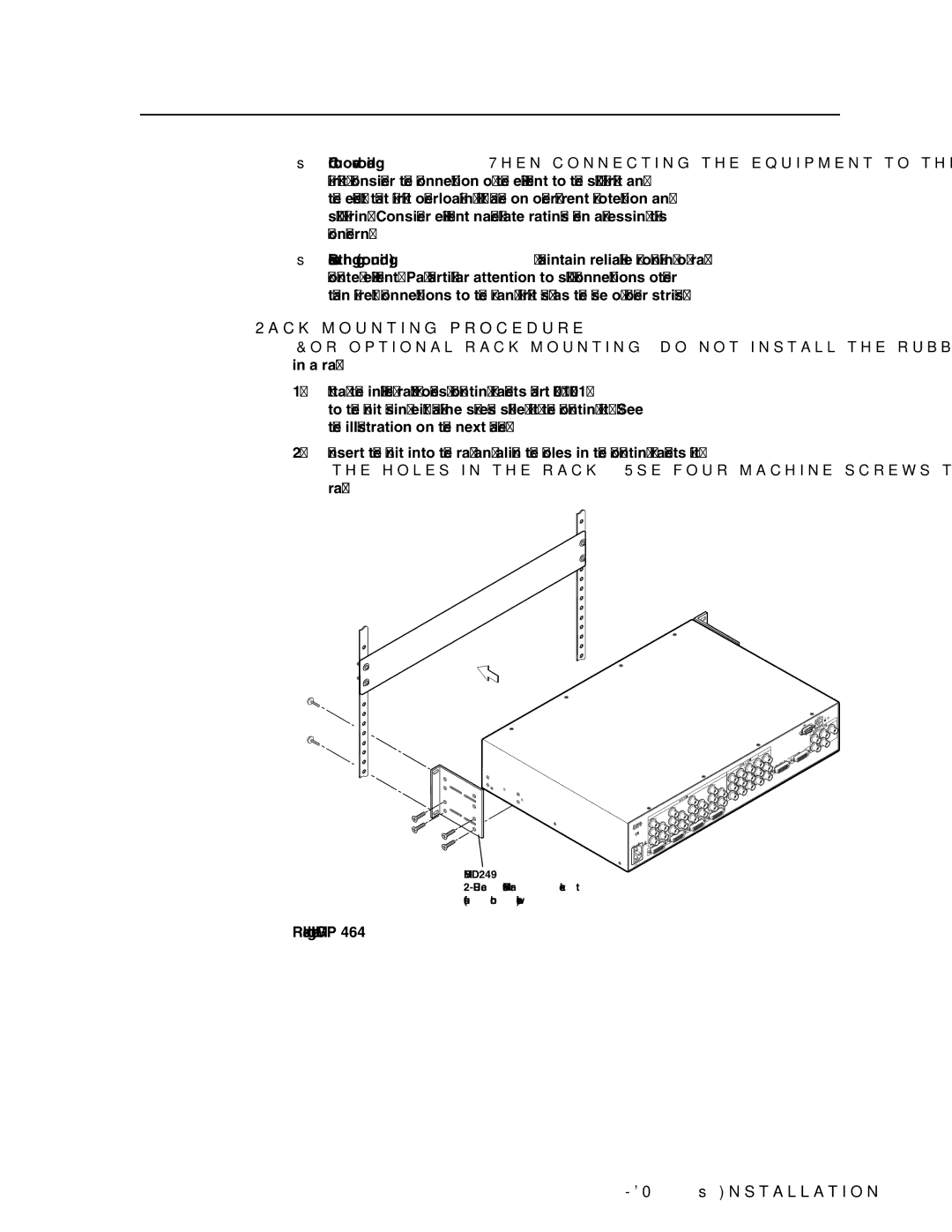 Extron electronic MGP 464 HD-SDI manual Rack mounting procedure, Rack mounting the MGP 