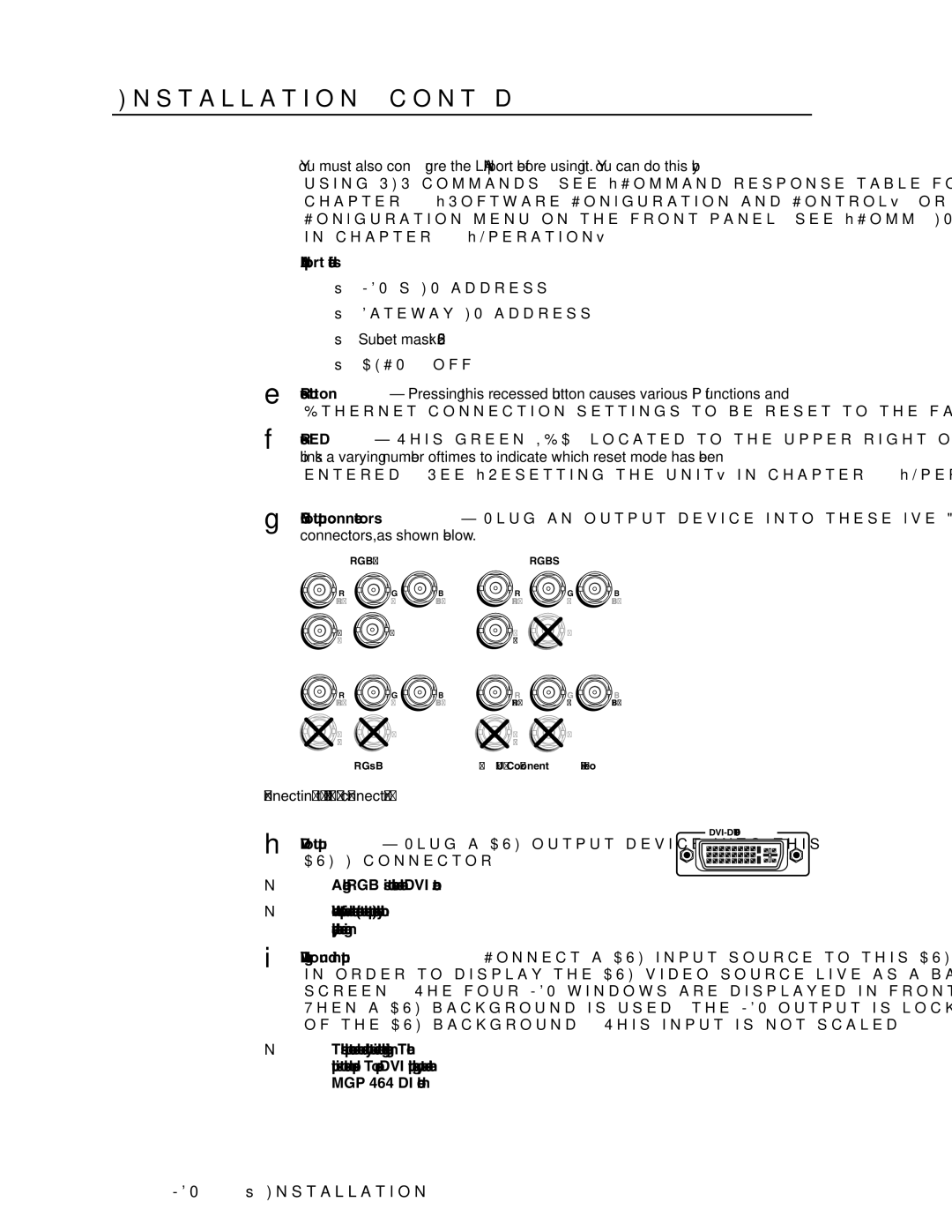 Extron electronic MGP 464 HD-SDI MGP’s IP address Gateway IP address, Dhcp off, DVI background. This input is not scaled 