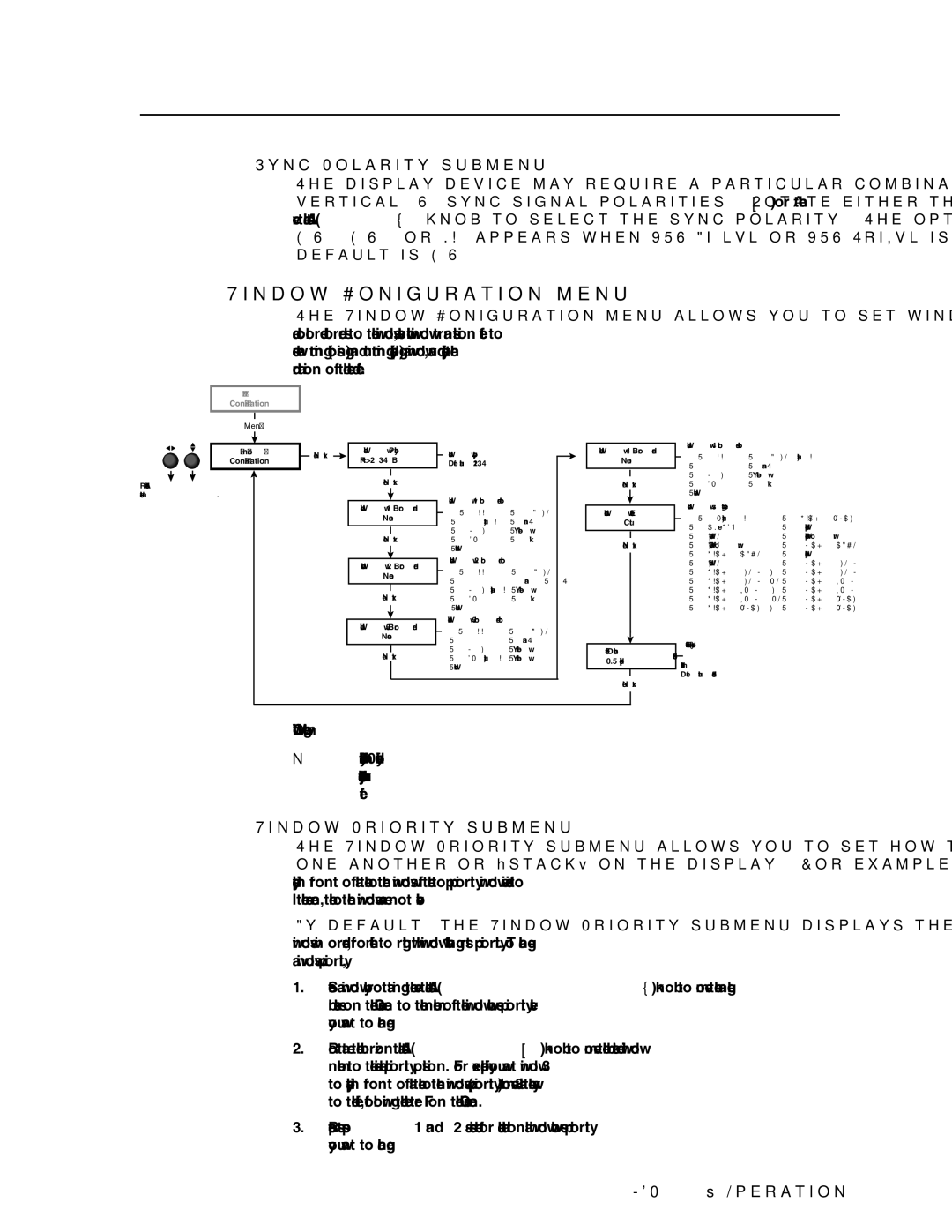 Extron electronic MGP 464 HD-SDI manual Sync Polarity submenu, Window Configuration menu flow, Window Priority submenu 